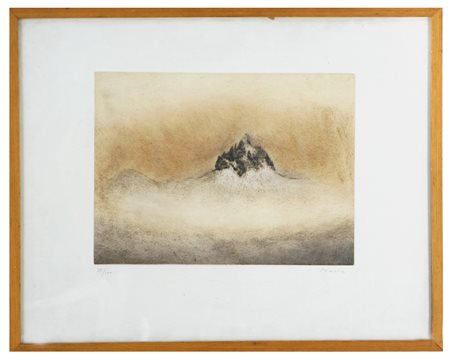 Tirature: 50/100. Dimensioni disegno: 37,5x27,5 Cm.Filigrana BFK RIVES FRANCE...