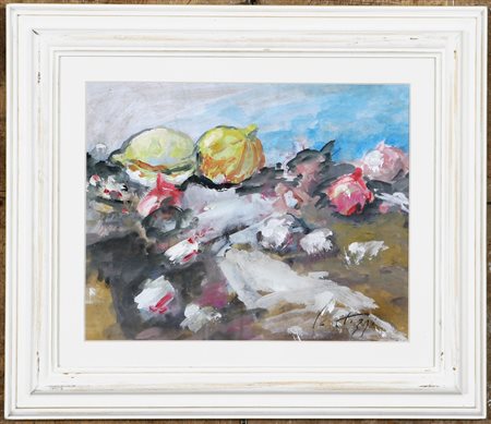 Firmato in basso a destra. Autentica dell'artista su fotografia. Firma al...