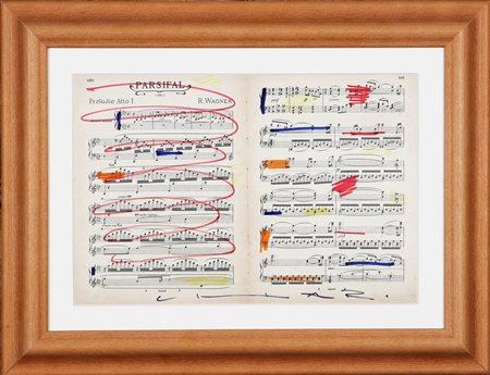 Firmato in basso a pennarello. Autentica dell'artista su fotografia. Cornice...