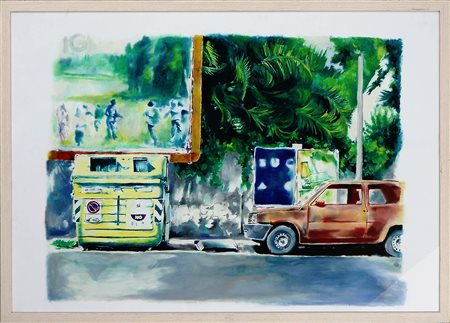 Al retro reca il cartiglio della galleria Luciano Inga-Pin, Milano. Cornice...