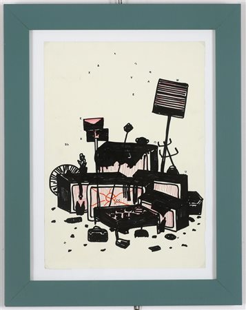 Al retro reca il cartigio della galleria Luciano Inga-Pin, Milano. Cornice...