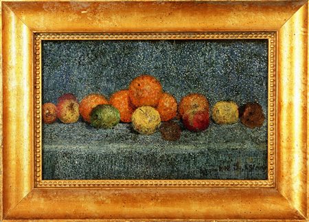 Firmato in basso a destra. Al retro presente firma. Cornice presente.