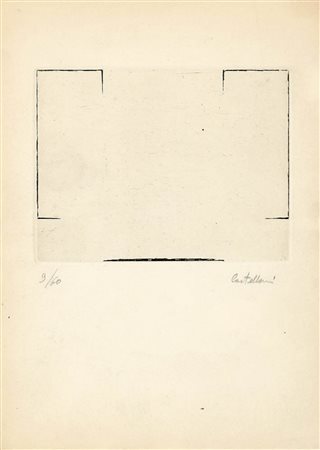 ENRICO CASTELLANI 1930 Senza titolo Incisione su carta, cm. 26,5 x 19,5...