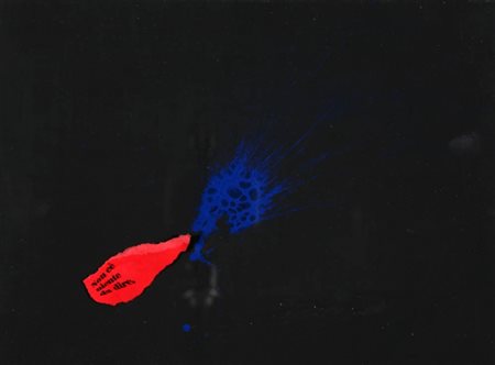 UGO CARREGA 1935 " Out - out ", 1988 Tecnica mista e collage su tela, cm. 30...