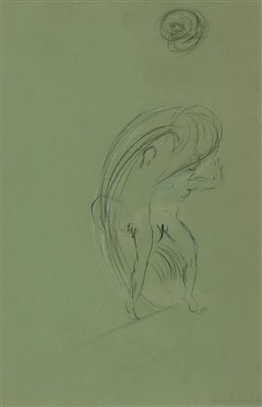 CLAUDIO PARMIGGIANI 1943 Senza titolo, 1975 Pastelli su carta, cm. 49 x 32...