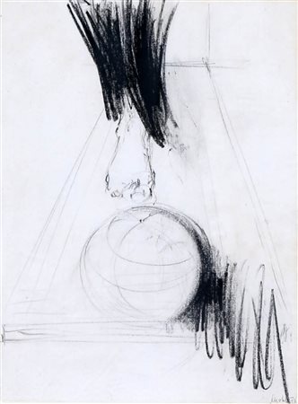 HUBERT SCHEIBL 1951 Senza titolo, 1978 Carboncino su carta, cm. 35 x 26,5...