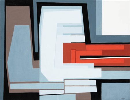 GUALTIERO NATIVI 1921 - 1999 " Vento solare ", 1968 Acrilico su tela, cm. 35...