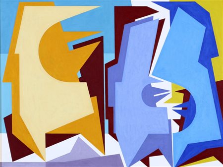 GUALTIERO NATIVI 1921 - 1999 " Forme antagoniste ", 1992 Tempera grassa su...