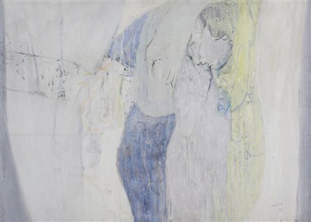 MARIO RACITI 1934 Senza titolo, 1960/61 Tecnica mista su tela, cm. 80 x 110...