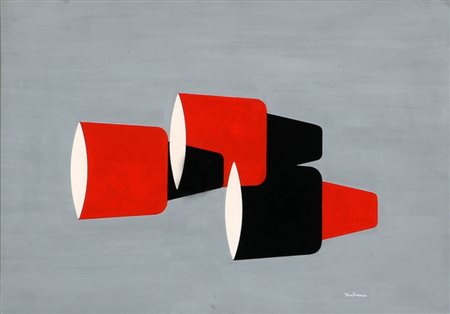 MARIO BALLOCCO 1913 - 2008 " Forniture per la casa ", anni 50 Tempera su...