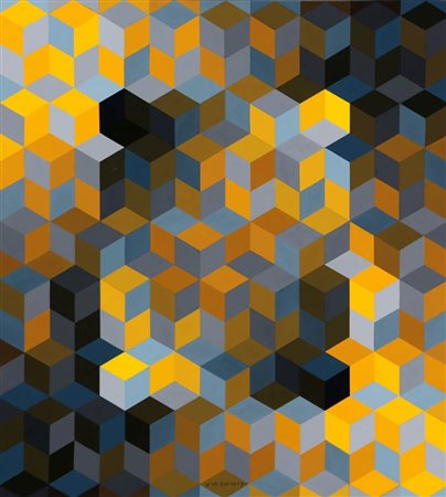 VICTOR VASARELY 1906 - 1997 " PHOTON - C ", 1966 Acrilico su tavola, cm. 45 x...