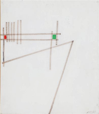 GIANNI DOVA 1925 - 1991 Senza titolo, 1951 Tempera su tela, cm. 70 x 60...