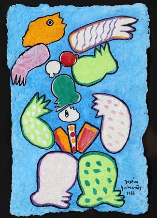 JOSE' DE GUIMARAES 1939 Senza titolo, 1984 Tecnica mista su carta pesta, cm....