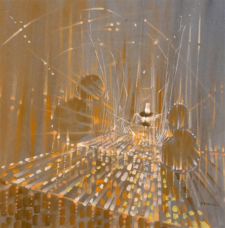 CESARE PEVERELLI 1922 - 2000 " Chrysalide ", 1968 Olio su tela, cm. 50 x 50...