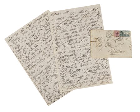 Mussolini Edda, 3 lettere autografe inviate al giovane amico Marino Viarana....