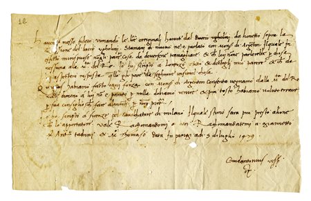 Vespucci Guidantonio, Lettera autografa firmata Guidantonius Vespucci Creator...