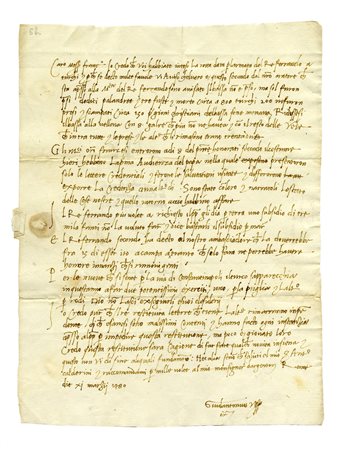 Vespucci Guidantonio, Lettera autografa firmata Guidantonius Vespucci orato,...