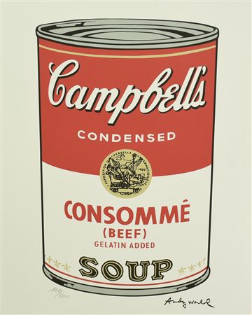 D'apres Andy Warhol CAMPBELL CONSOMME' SOUP fotolitografia su carta, cm...