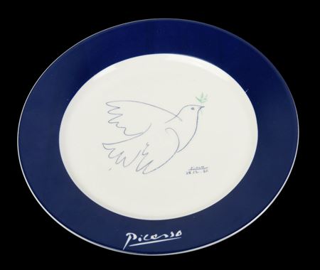 D'apres Pablo Picasso PIATTO COLOMBA DELLA PACE piatto in ceramica, � cm 20,5