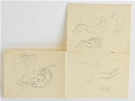 Edoardo Rubino SENZA TITOLO matita su carta, cm 27x21 sul retro: schizzo a...