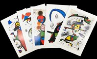 Da Joan Miro' LOTTO DI CARTOLINE composto da 5 elementi, cm 20x14 ciascuno