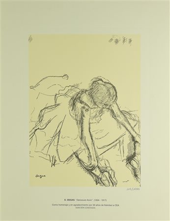 da Edgar Degas DANSEUSE ASSIS stampa fotolitografica su carta, cm 46x34;...