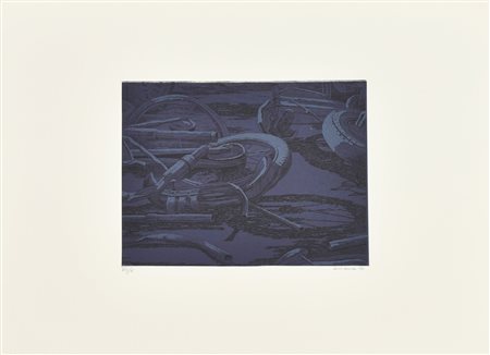 Gino Guida CHIARO DI LUNA acquaforte acquatinta, cm 25,5x33,8, su foglio cm...