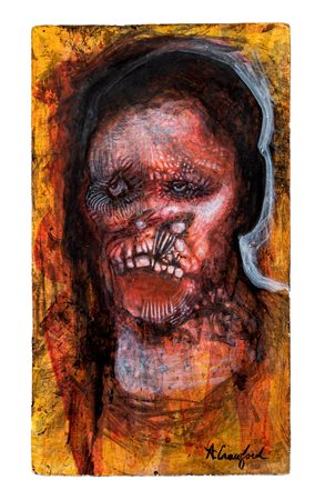 A. CRANFORDSenza titoloTecnica mista su legno26 x 15 cmFirmata in basso a...