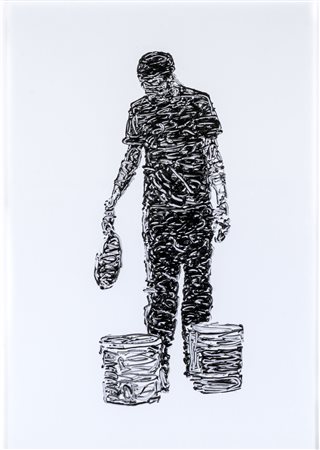 FEDERICO PIETRELLA(1973)Senza titolo2004Silicone su carta70 x 50 cmFirma e...