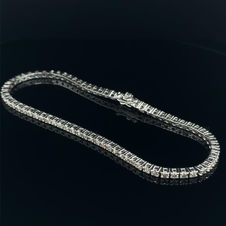 BRACCIALETTO IN ORO BIANCO 7.39 GR TIPO TENNIS CON DIAMANTI - BRC30603