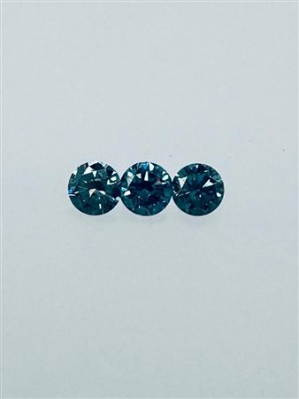 3 DIAMANTI ESALTATO 0,66 CT FANCY BLU VIVIDO* - SI1-3 - AI30701-7