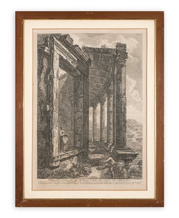 FRANCESCO PIRANESI - Veduta della porta e peristilio del Tempo di Vesta detto volgarmente della Sibilla in Tivoli