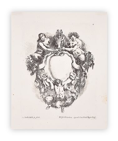 STEFANO DELLA BELLA (1610-1664) - Scudo con l'anfora
