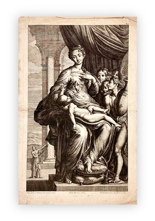 GIROLAMO FRANCESCO MAZZOLA - Madonna con bambino e angeli, 1699 circa