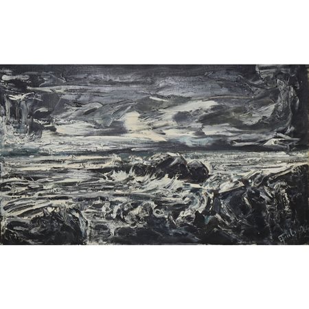 Mare agitato con scogliera, 1964