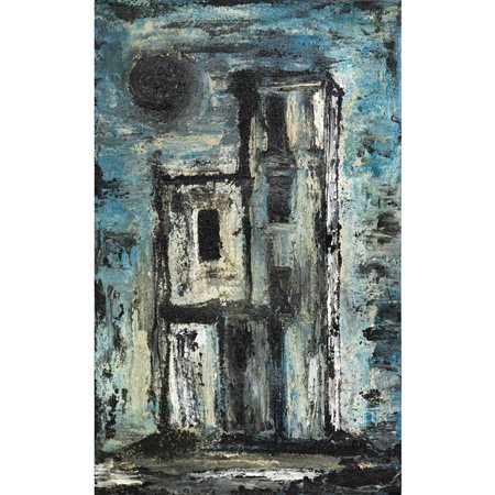 Domenico Girbino (Bronte 1935-Catania 2013)  - Composizione con case