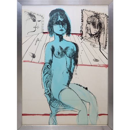 Bruno  Cassinari (Piacenza 29/11/1912-Milano 26/03/1992)  - Nudo di donna seduta