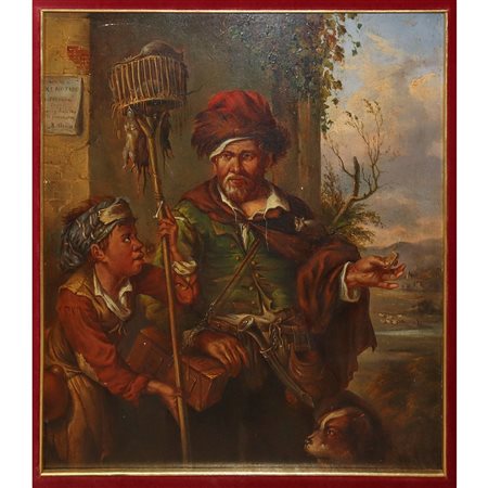 Il cacciatori di ratti e il suo servo, copia da Visscher Cornelis, 20th secolo