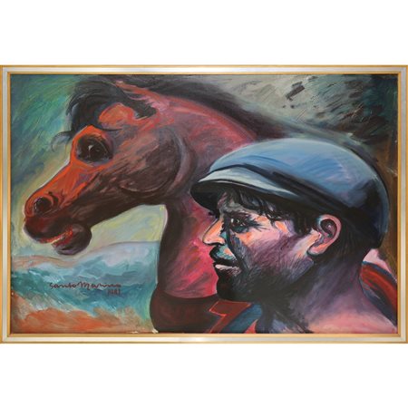 Santo Marino (Militello val di Catania  1924-1991)  - Uomo e cavallo, 1981