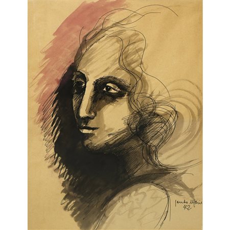 Santo Marino (Militello val di Catania  1924-1991)  - Volto di ragazza, 1972