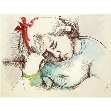 Santo Marino (Militello val di Catania  1924-1991)  - Ragazza che dorme