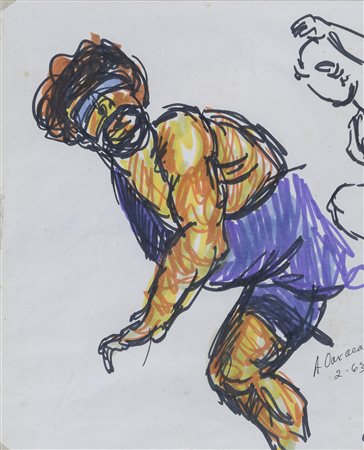 DISEGNO ERCOLE BENDATO DI ANTHONY QUINN, 1963