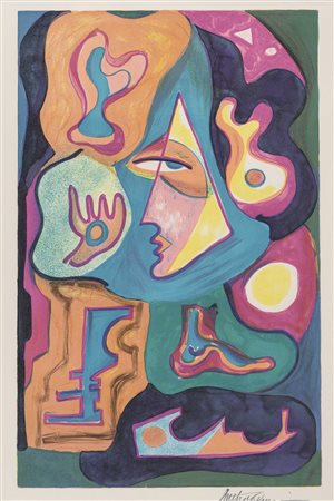 LITOGRAFIA TRIBAL SERIES DI ANTHONY QUINN, 1985