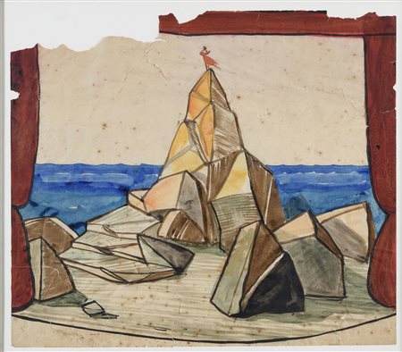 BOZZETTO SCENA DI TEATRO DI VIRGILIO MARCHI, ANNI '20