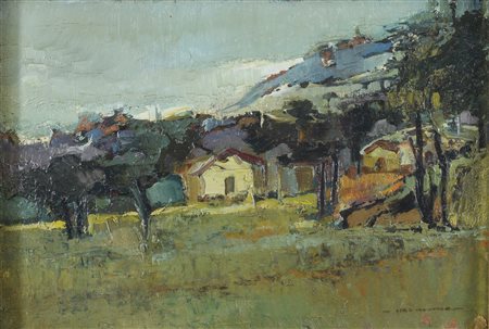 DIPINTO PAESAGGIO CON CASA