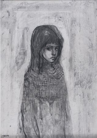 DIPINTO BAMBINA DI ERMANNO VANNI, 1972