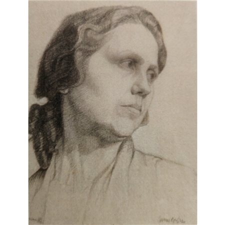 Bruno Colorio, Ritratto femminile (Roma XII 36), matita su carta, cm 29x22,5