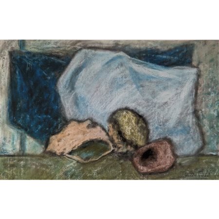 Guido Polo, Natura morta con conchiglia, pastello su cartoncino, cm 29x44