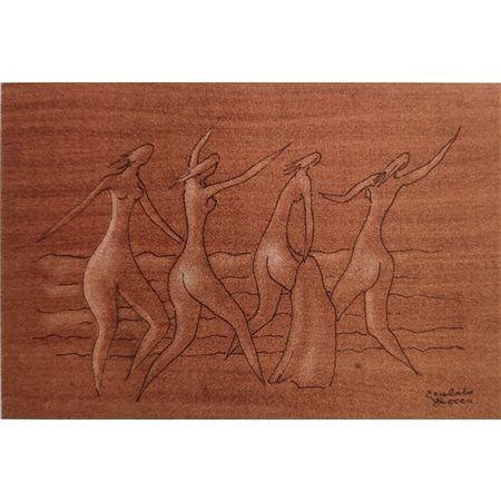 Eraldo Fozzer, Donne danzanti, tecnica mista su carta, cm 23x43