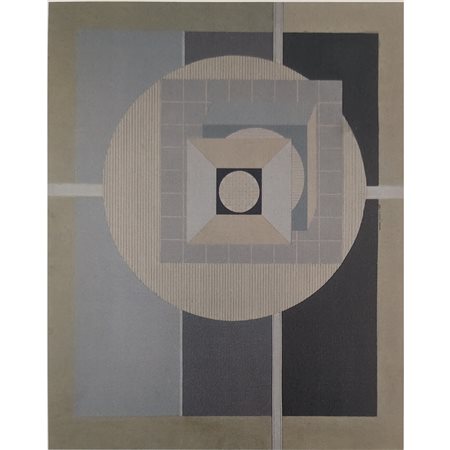 Romano Perusini, tecnica mista su tavola (1961), cm 80x100